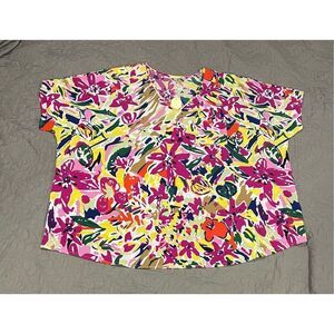 JODIFL Oversized Medium Colorful Short Sleeve Top New